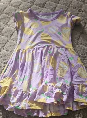 Girls' Lavender Lemon Print Dress Bamboo New
